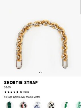 Clare V Shortie Strap - Vintage Gold/Silver Mixed Metal